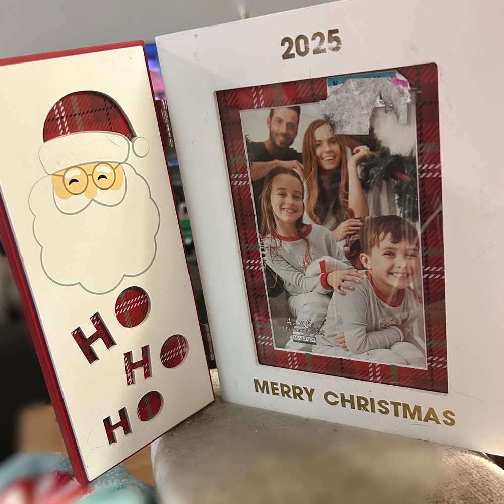 Brand New Set of TWO Malden Red and White Christmas Picture Frames